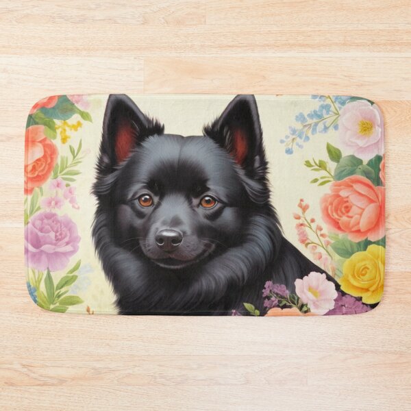 Item preview, Schipperke Floral Portrait Painting designed and sold by ChaosReigns91.