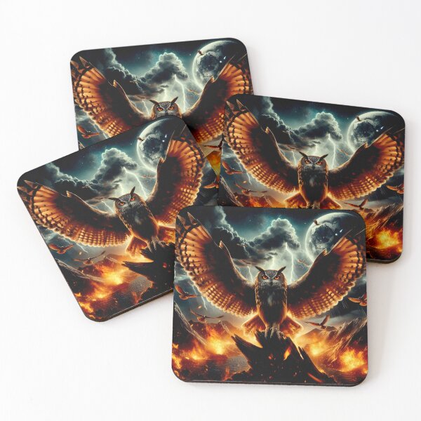 Item preview, Fiery Owl Moonrise designed and sold by Nostalgia Busters.