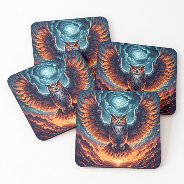 Item preview, Fiery Owl Phoenix Ascension designed and sold by Nostalgia Busters.