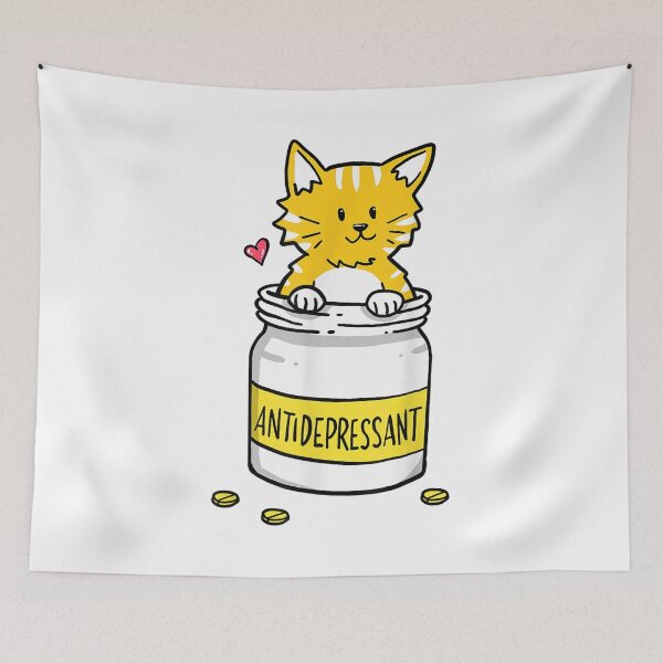 Item preview, Antidepressant Depressive Anxiety Pills Cat Cute  designed and sold by Peggy-Fashion.