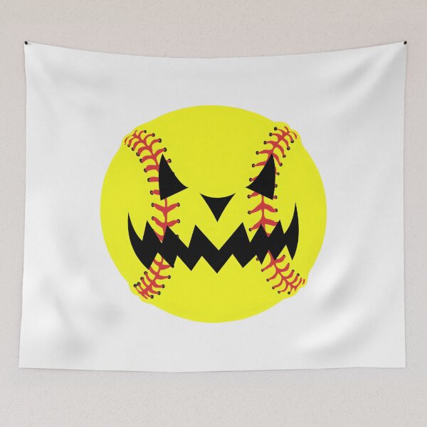 Item preview, Halloween Softball Pumpkin Jack O Lantern Face Design designed and sold by bgsmdoucu16.