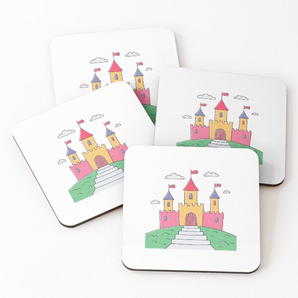 Item preview, Colourful castle with towers and stairs designed and sold by rasagamastore.