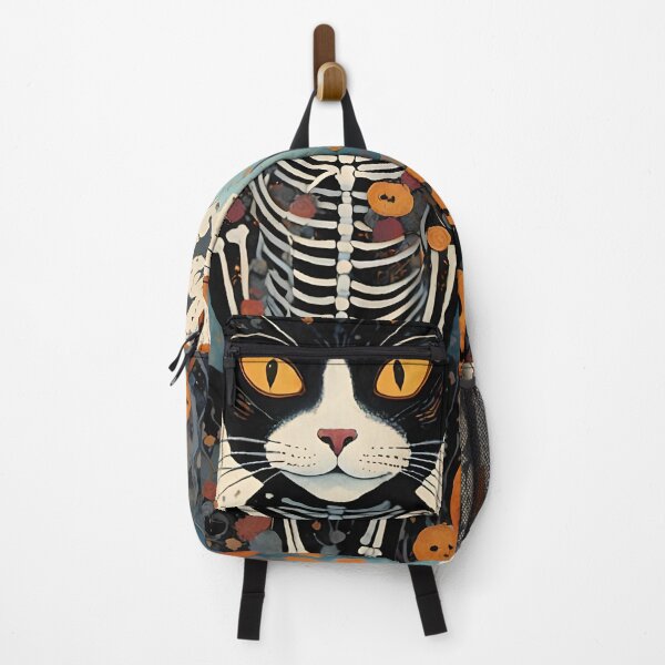 Item preview, Skeleton Black Cat Surrounded by Jack-o-lanterns designed and sold by Shelley Loewnau-Jones Studio.