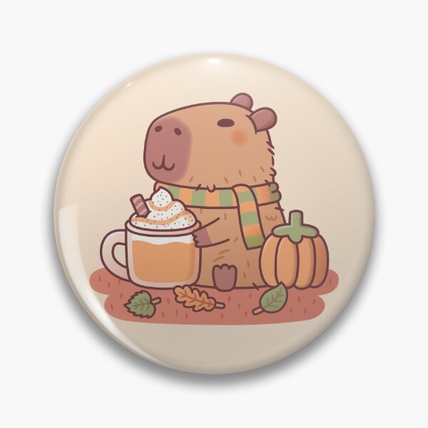 Item preview, Cute Capybara Pumpkin Spice Latte Autumn Season designed and sold by rustydoodle.