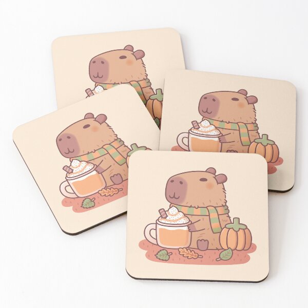 Item preview, Cute Capybara Pumpkin Spice Latte Autumn Season designed and sold by rustydoodle.