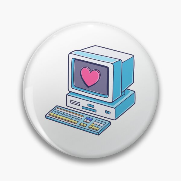 Item preview, old-school computer with heart designed and sold by rasagamastore.