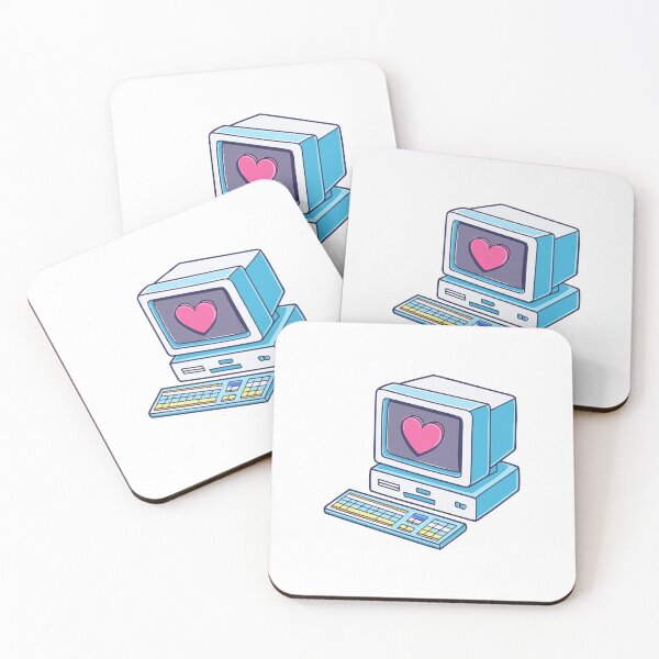 Item preview, old-school computer with heart designed and sold by rasagamastore.