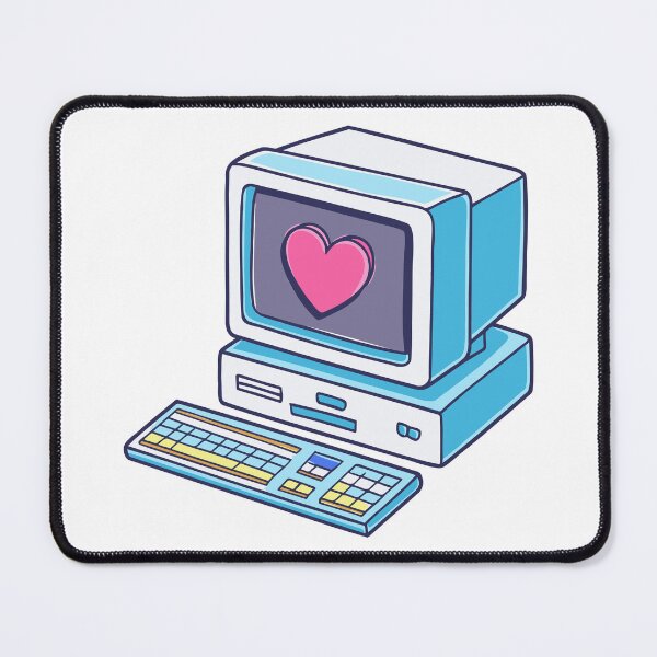 Item preview, old-school computer with heart designed and sold by rasagamastore.