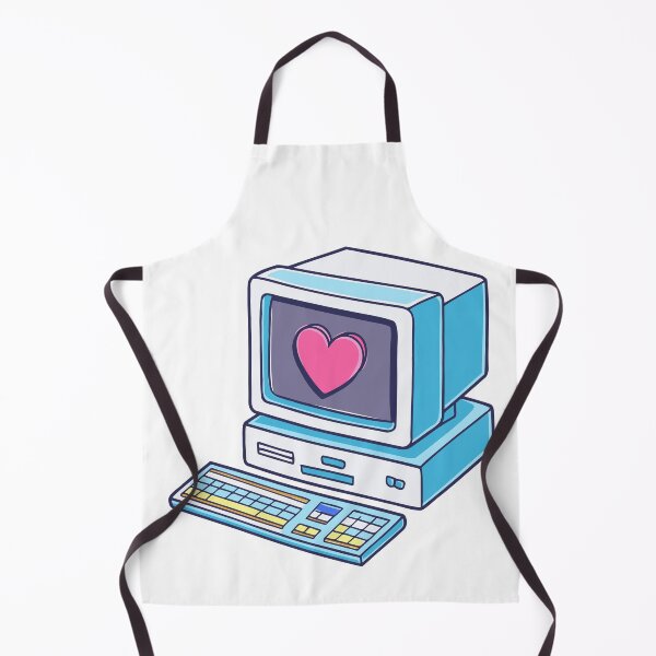Item preview, old-school computer with heart designed and sold by rasagamastore.