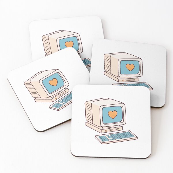 Item preview, retro computer with heart designed and sold by rasagamastore.