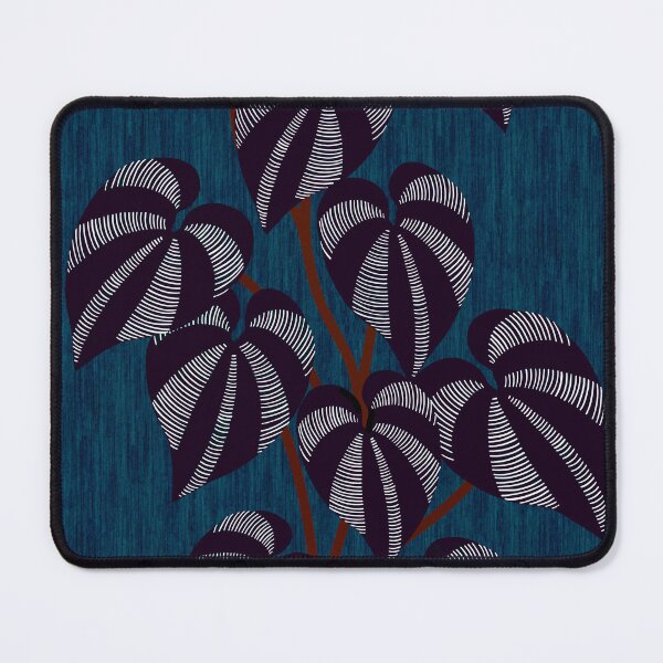 Item preview, Tropical Leaf Vine - Denim Blue & Deep Red  designed and sold by Sarah Thorpe Designs .