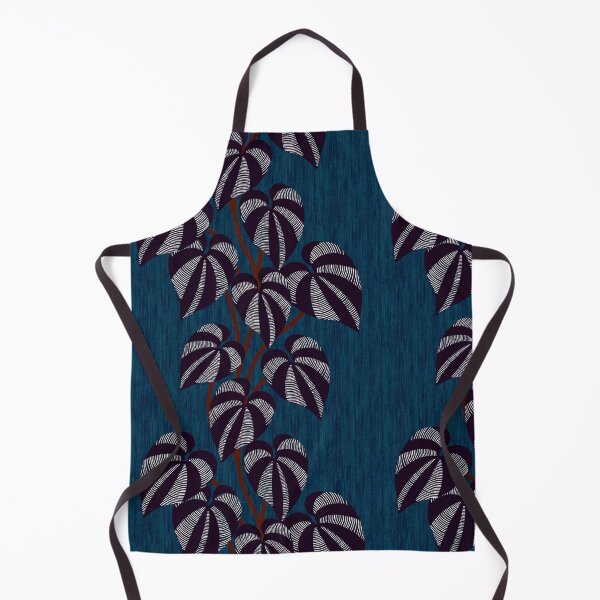 Item preview, Tropical Leaf Vine - Denim Blue & Deep Red designed and sold by Sarah Thorpe Designs .