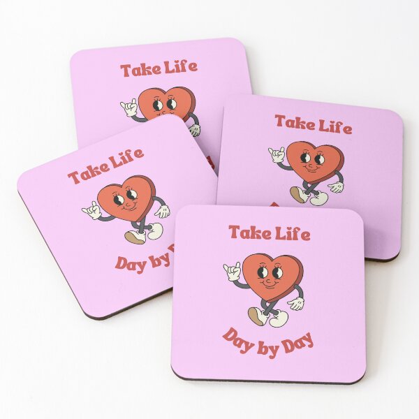Item preview, Take Life Day By Day Cartoon Retro Heart designed and sold by Anna Liz Heart.