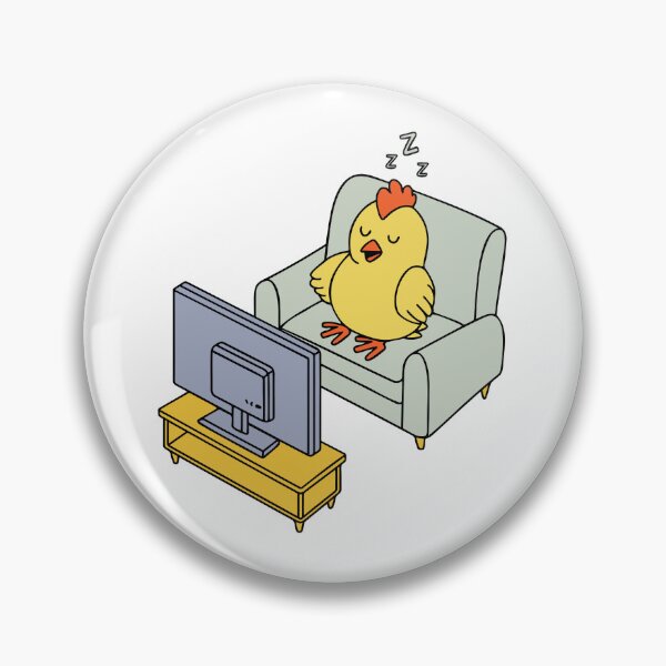 Item preview, sleepy chicken sitting on the sofa watching a tv designed and sold by rasagamastore.