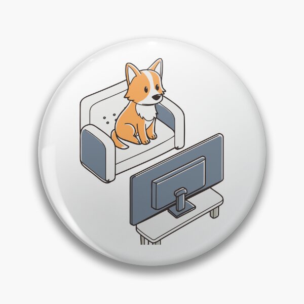 Item preview, cute dog sitting on the sofa and watching tv designed and sold by rasagamastore.