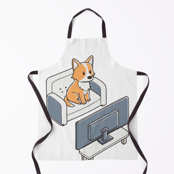 Item preview, cute dog sitting on the sofa and watching tv designed and sold by rasagamastore.