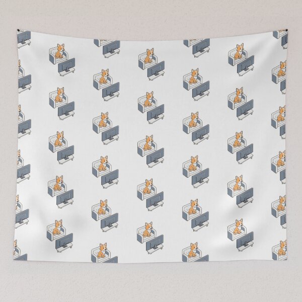 Item preview, cute dog sitting on the sofa and watching tv designed and sold by rasagamastore.
