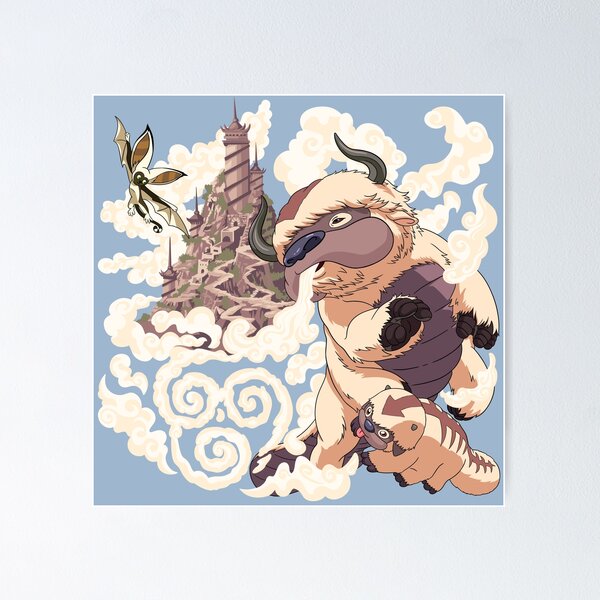 Item preview, Bisons and lemur flying in the clouds  designed and sold by MariaPencilArt.