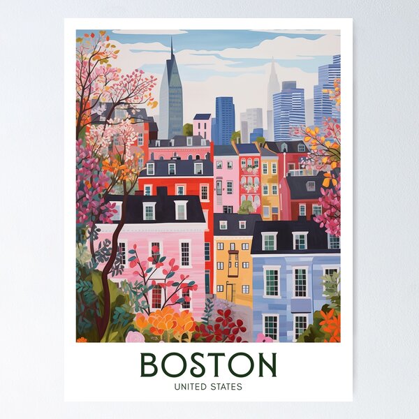Item preview, Boston, United States Travel Poster designed and sold by ArtHausPrint.