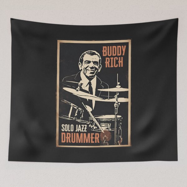 Item preview, Retro Buddy Rich Drummer Solo Drum Player Types of Jazz Music designed and sold by wigobun.