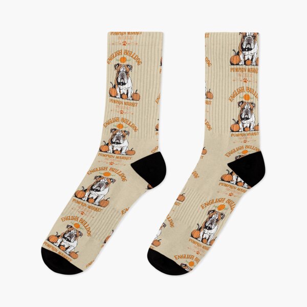 Item preview, Pumpkin Market: english bulldog with Pumpkins and Seasonal Text designed and sold by GoodyPaws.