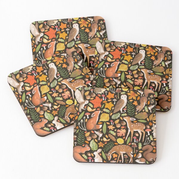 Item preview, Woodland Wonderland Fall Autumn Pattern Nature Animals Cute designed and sold by TheLoveShop.