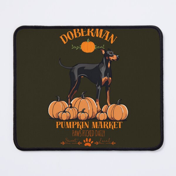 Item preview, Pumpkin Market: doberman with Pumpkins and Seasonal Text designed and sold by GoodyPaws.