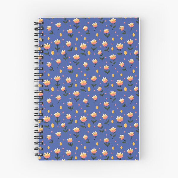 Aperçu de l'œuvre Motif de fleurs orange sur fond bleu créée et vendue par Tech Tones.