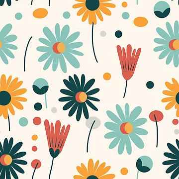 Artwork thumbnail, Retro Flower Pattern by Tech Tones