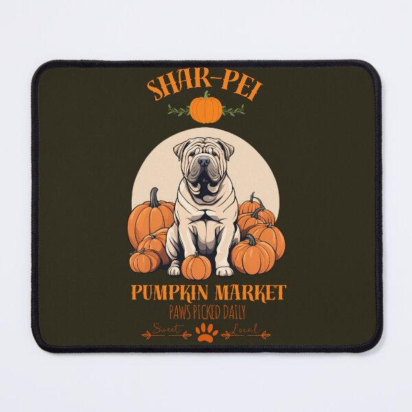 Item preview, Pumpkin Market: shar pei with Pumpkins and Seasonal Text designed and sold by GoodyPaws.
