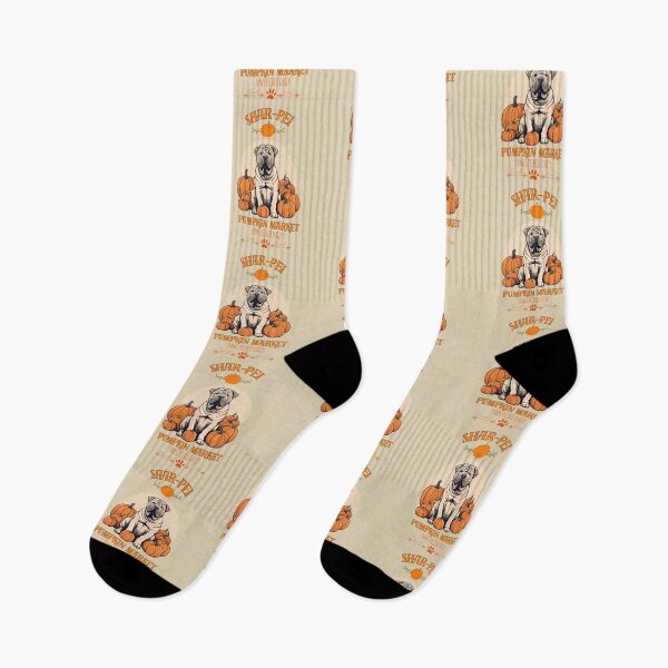 Item preview, Pumpkin Market: shar pei with Pumpkins and Seasonal Text designed and sold by GoodyPaws.