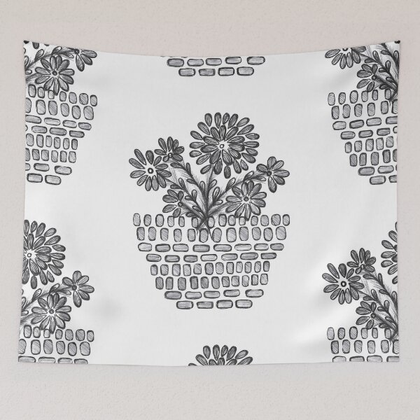 Item preview, Flower Pot Sketch Art designed and sold by DriftLens.
