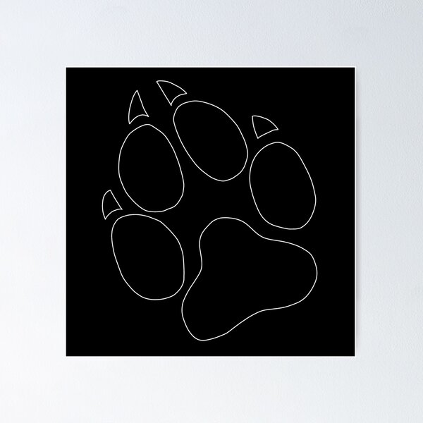 Item preview, Wolf Paw (White Outline) designed and sold by KaneWolfMusic.