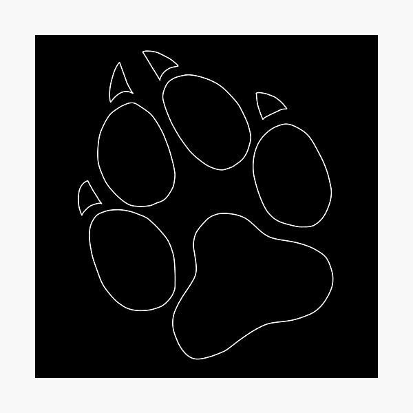 Item preview, Wolf Paw (White Outline) designed and sold by KaneWolfMusic.