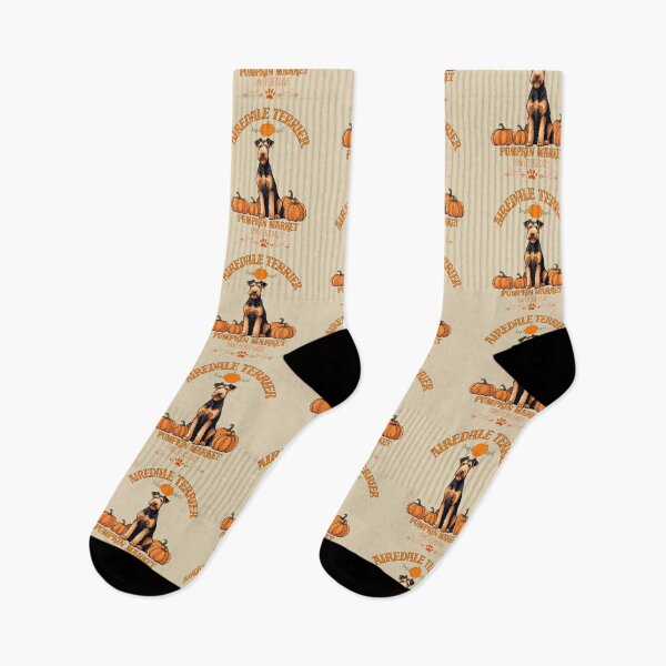 Item preview, Pumpkin Market: airedale terrier with Pumpkins and Seasonal Text designed and sold by GoodyPaws.