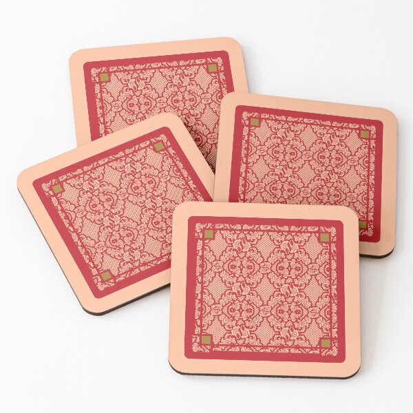 Item preview, French Lace | Cherry Red & Peach Fuzz  designed and sold by Divine Design.
