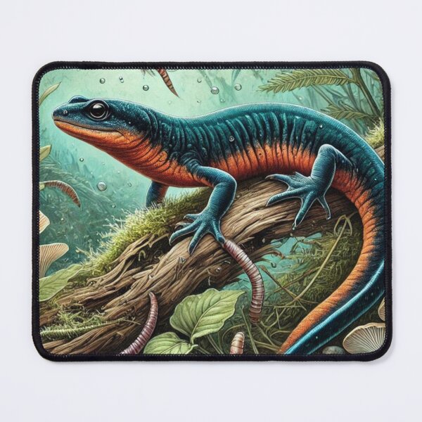 Item preview, Dynamic Alpine Newt Hunting Worms Underwater designed and sold by NocturnalNook.