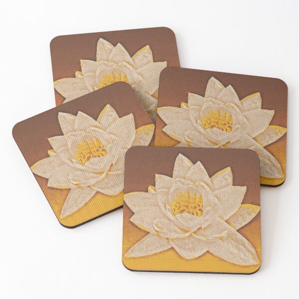 Item preview, Water Lily Pixel Abstract Golden Yellow Enlightenment  designed and sold by Jenny Meehan Art Prints and Patterns  .