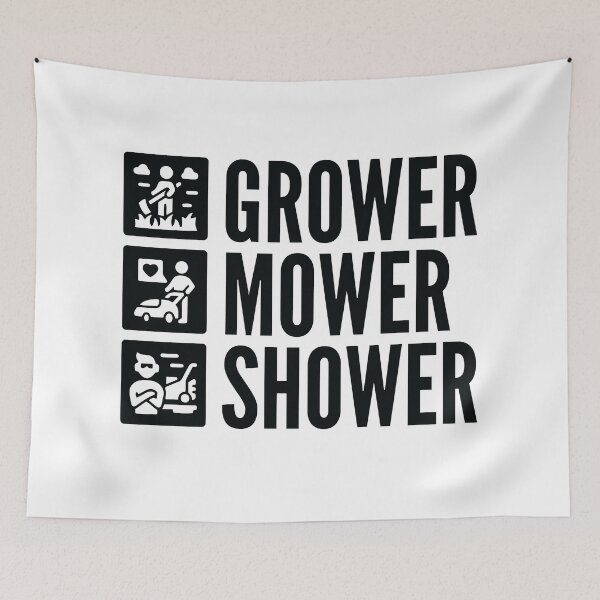 Item preview, Grower, Mower, Shower - Lawnmower Racing - Funny Lawn Mower designed and sold by Design Raptor.