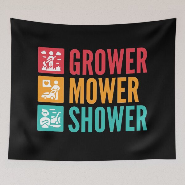 Item preview, Grower, Mower, Shower - Lawnmower Racing - Funny Lawn Mower designed and sold by Design Raptor.