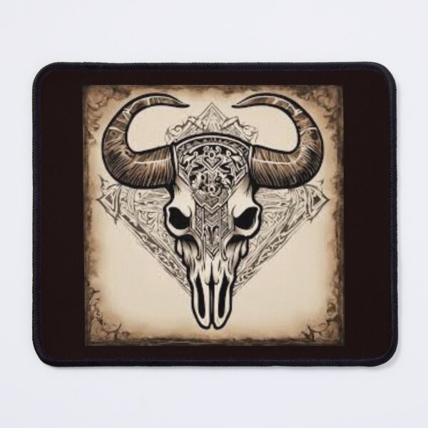 Item preview, Tribal etched buffalo skull designed and sold by davidbjones254.