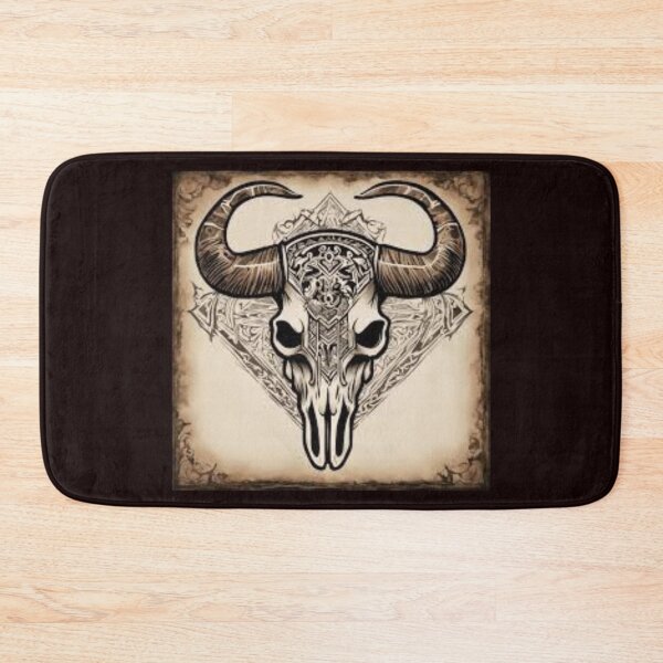 Item preview, Tribal etched buffalo skull designed and sold by davidbjones254.