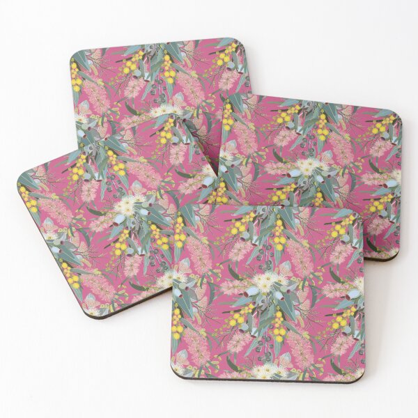Item preview, Native Bush Blooms - Bright Pink designed and sold by Sketchbook Designs.