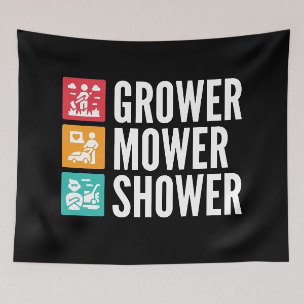 Item preview, Grower, Mower, Shower - Lawnmower Racing - Funny Lawn Mower designed and sold by Design Raptor.