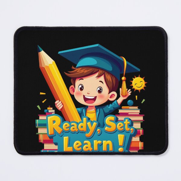 Item preview, "Ready, Set, Learn!" Little Boy in Graduation Cap Back-to-School T-Shirt designed and sold by AI-volution.