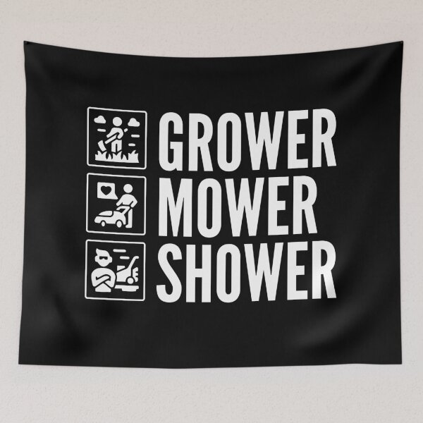 Item preview, Grower, Mower, Shower - Lawnmower Racing - Funny Lawn Mower designed and sold by Design Raptor.