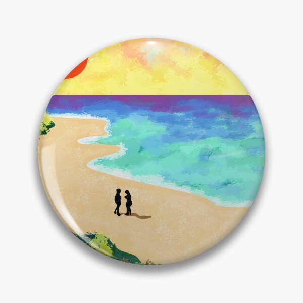 Artikelvorschau, Goldener Glanz, lebendiger Sonnenuntergang am Strand, von Naturliebhabern inspirierte Küstenlandschaft, abendlicher Sonnenuntergang am Meer, Grünflächen entlang der Küstenlinie entworfen und verkauft von Kintsugi99.