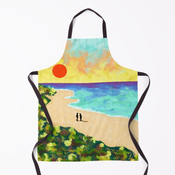 Item preview, Golden Glow, Vibrant Beach Sunset, Nature Lover Inspired Coastal Landscape, Evening Ocean Sunset, Greenery beside the coastal line designed and sold by Kintsugi99.