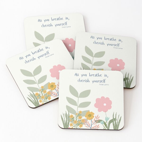 Item preview, Breathe in Relaxation Quote with Flowers and Plants designed and sold by Artandcards.