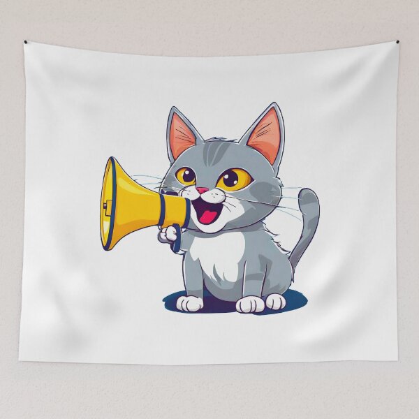 Item preview, Cat with Loudspeaker 3 designed and sold by Tom-Johnson.